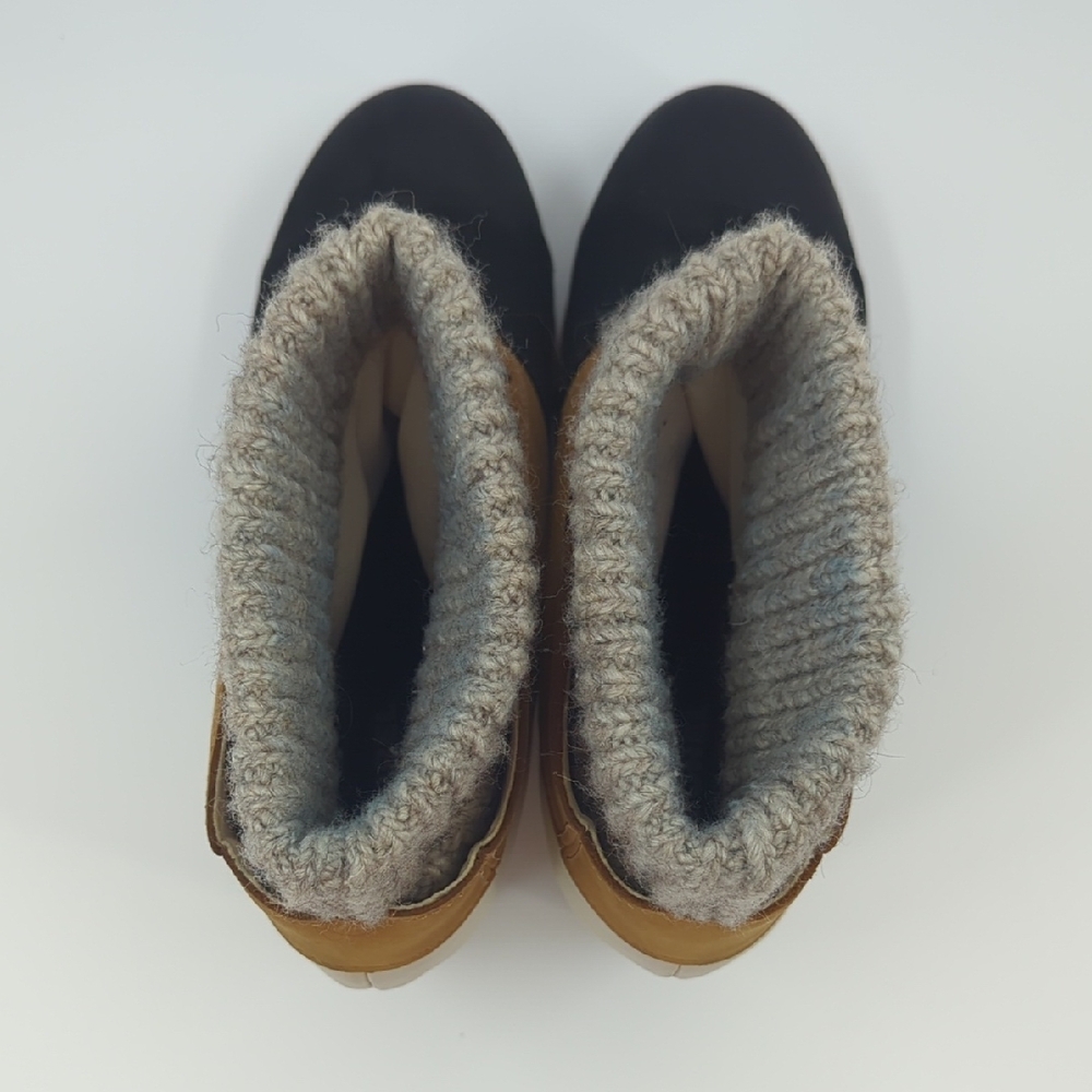 SOREL Joanie Sweater Wedge Boots Black, Tan, Cream Chelsea Style Sz 8 - Picture 5 of 10